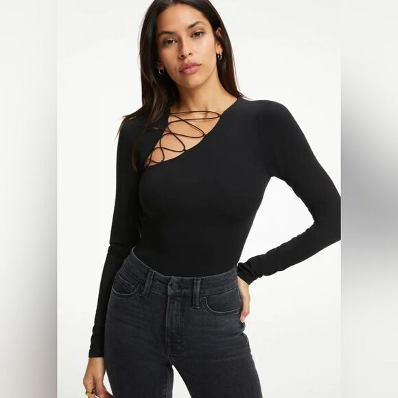 Good American Good Touch Shoulder Lace Bodysuit - Picture 12 of 12